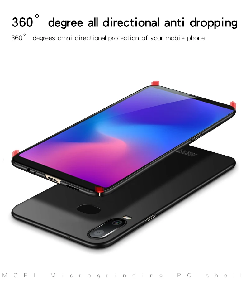 Для samsung Galaxy A6s чехол Mofi микрошлифовальный классический матовый жесткий защитный