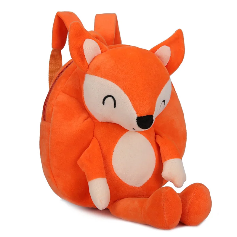 DDWE Милая мультяшная собака/лиса детская школьная сумка Детский плюшевый рюкзак с