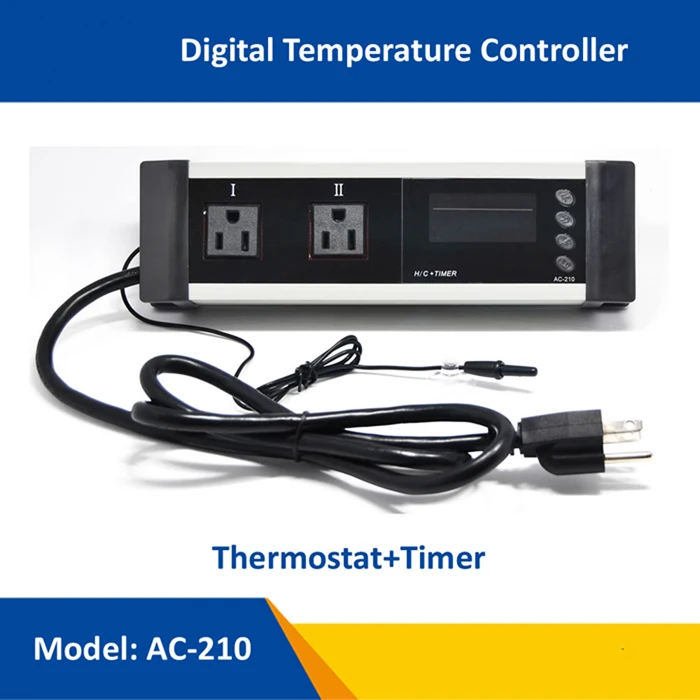 AC-210 0-50C вкл. Выкл. Термостат для рептилий с таймером AU EU UK US розетка датчик регулятор температуры ПЭТ