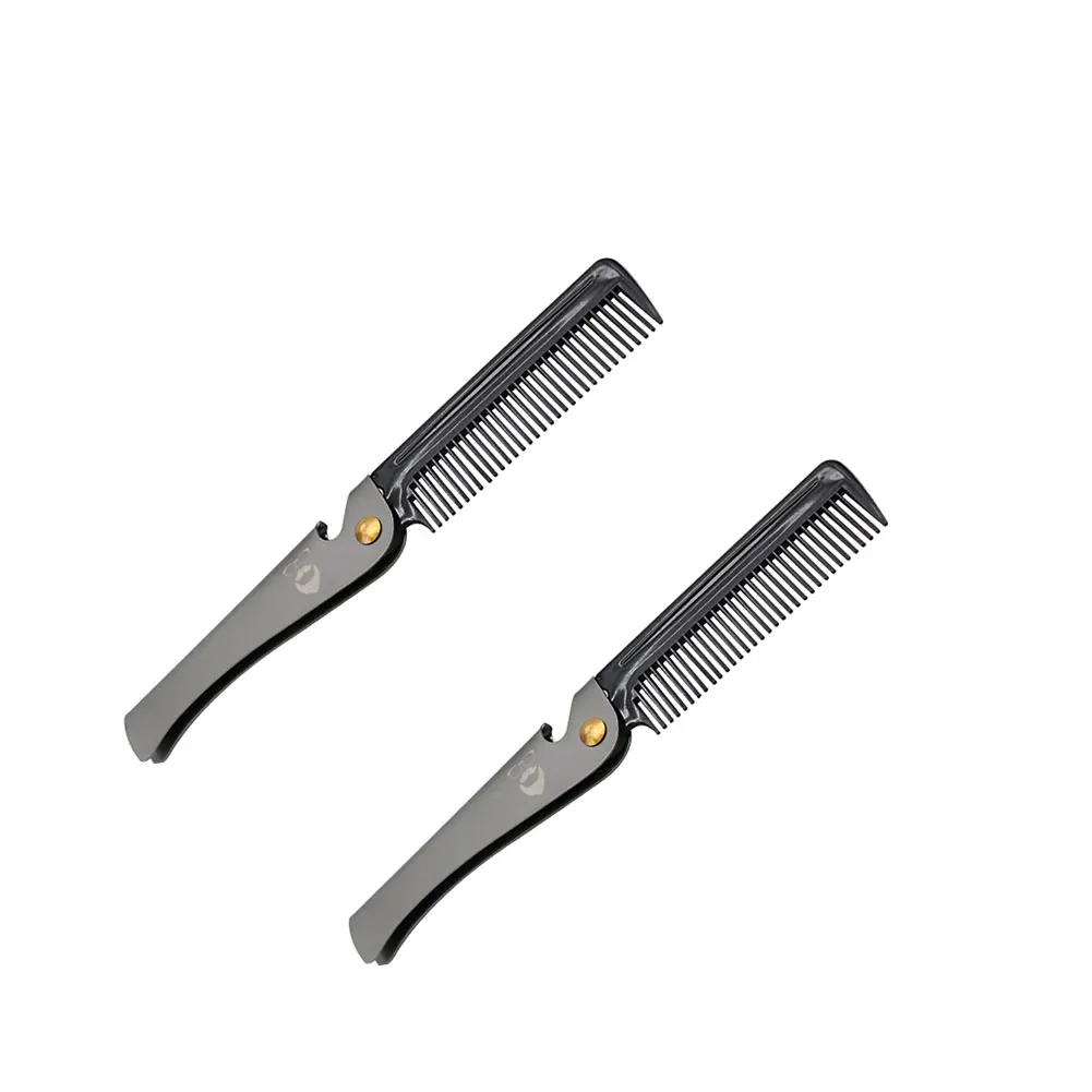 Ретро масляная голова расческа из нержавеющей стали складной мужской гребень