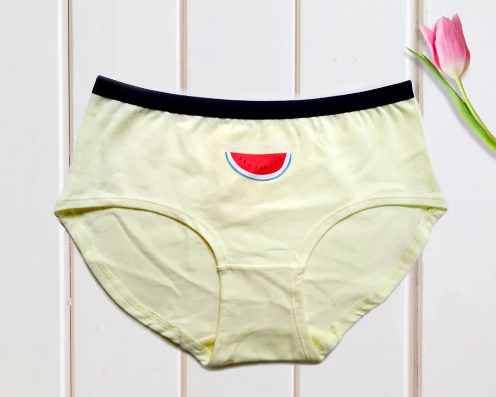 Новинка 100% хлопок всесезонные трусики с рисунком арбуза женские милые трусы