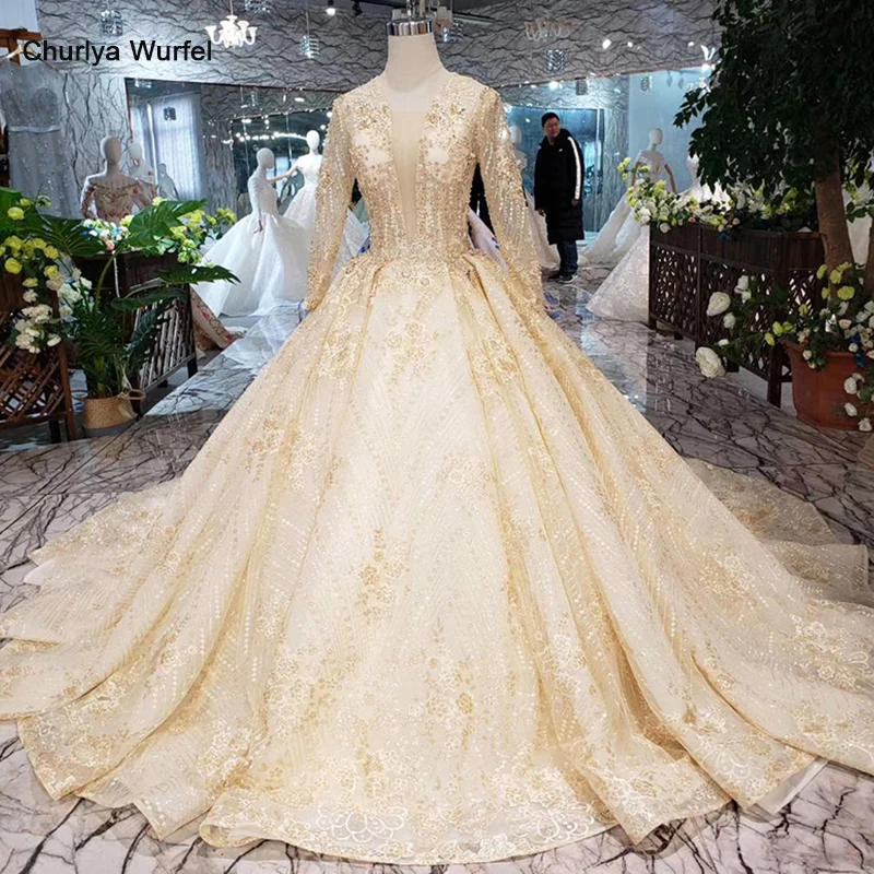 HTL277 мусульманское подвенечное платье с длинными рукавами на шнуровке сзади