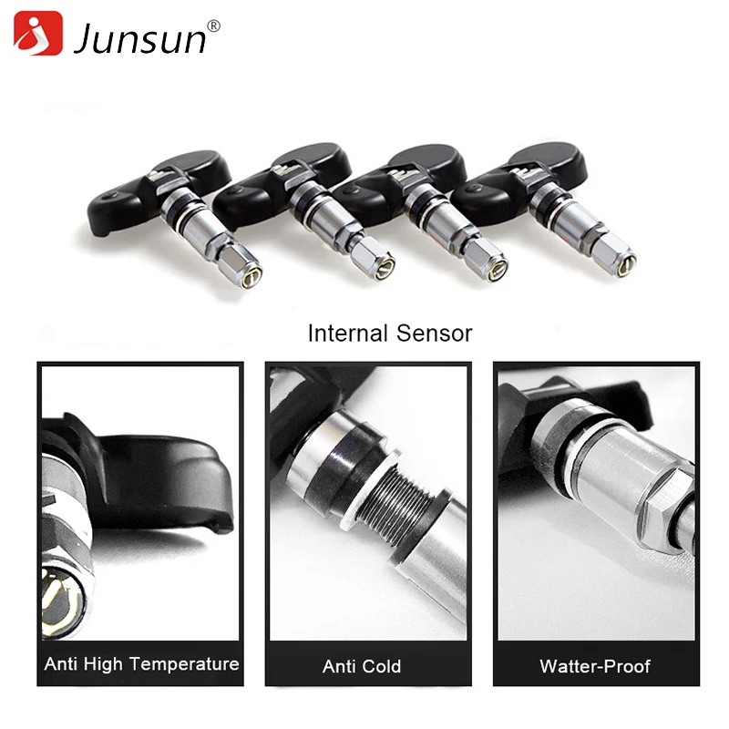 Junsun TM101 автомобильный TPMS система контроля давления в шинах Солнечная энергия HD