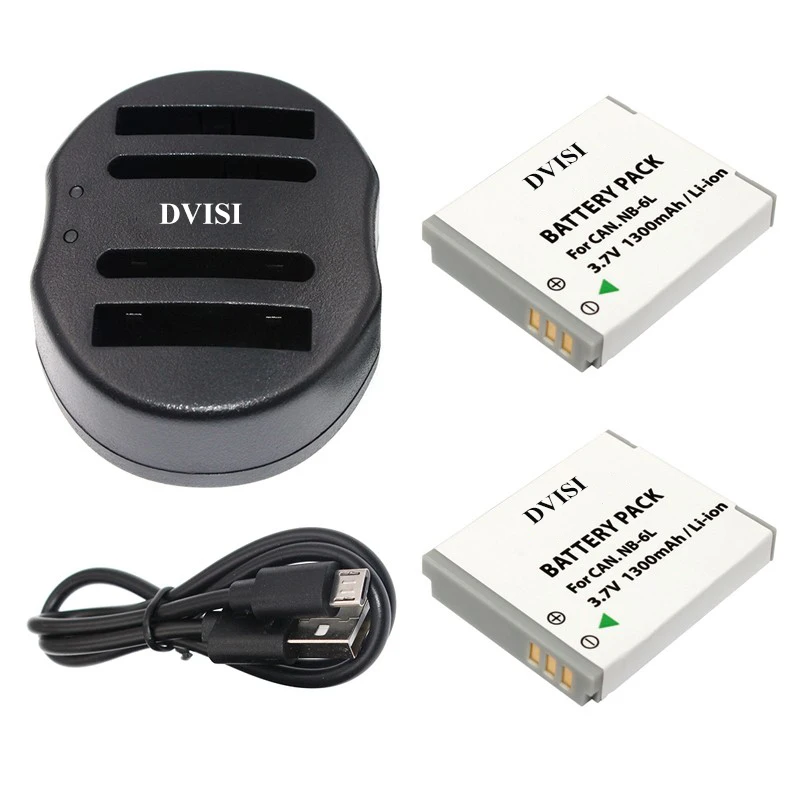 2pcs1.3Ah NB 6L NB6L камера батарея с USB двойное зарядное устройство для CANON PowerShot SX240 SX260 HS
