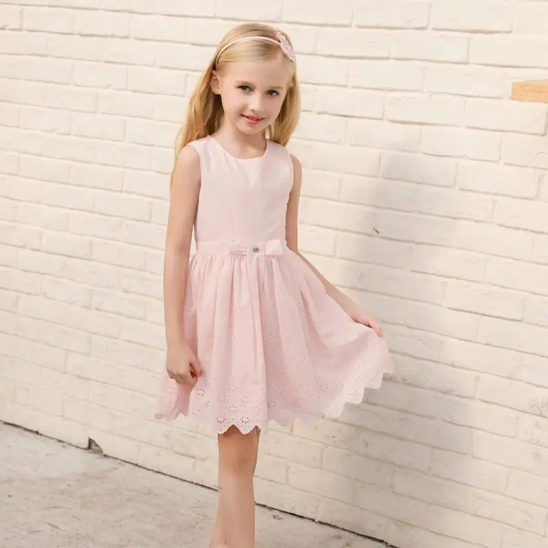 CANDYDOLL 2018 летнее платье для девочек синее без рукавов с градиентом костюм платья