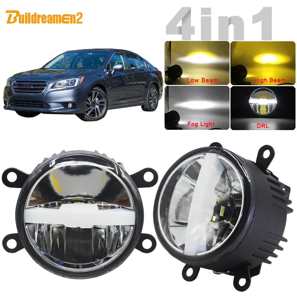 4in1 Car LED Fog Lamp Headlight High Beam Low Beam DRL With Harness Wire H11 12V For Subaru Legacy 2013