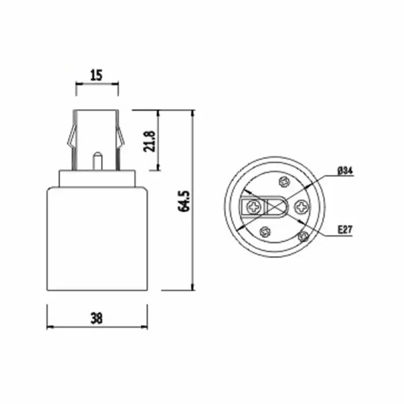 

GX23 to E27 Adapter GX23 to E26 Lamp Holder Power Adapter Converter Base Socket LED Light Bulb Extend Extension Plug