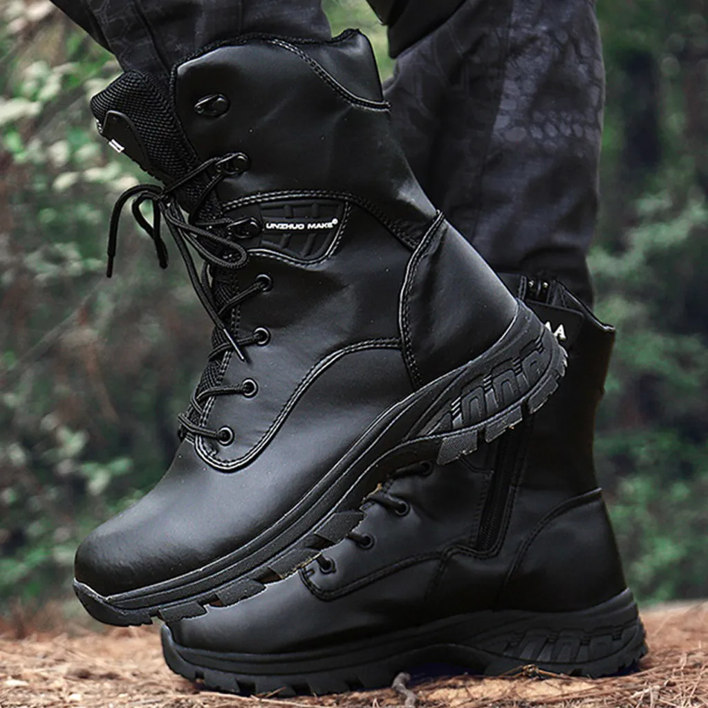 Большие размеры сезон осень зима мужские камуфляжные военные ботинки высокое