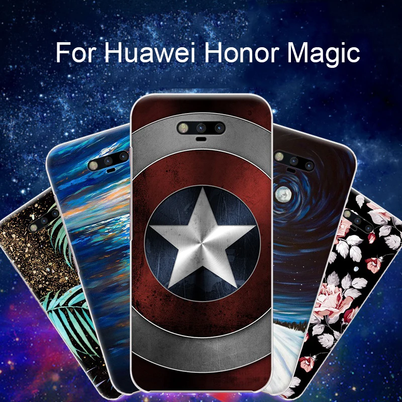 Для Huawei Honor Магия чехол purecolor Симпатичный Мультфильм Окрашенные Жесткий PC Shell