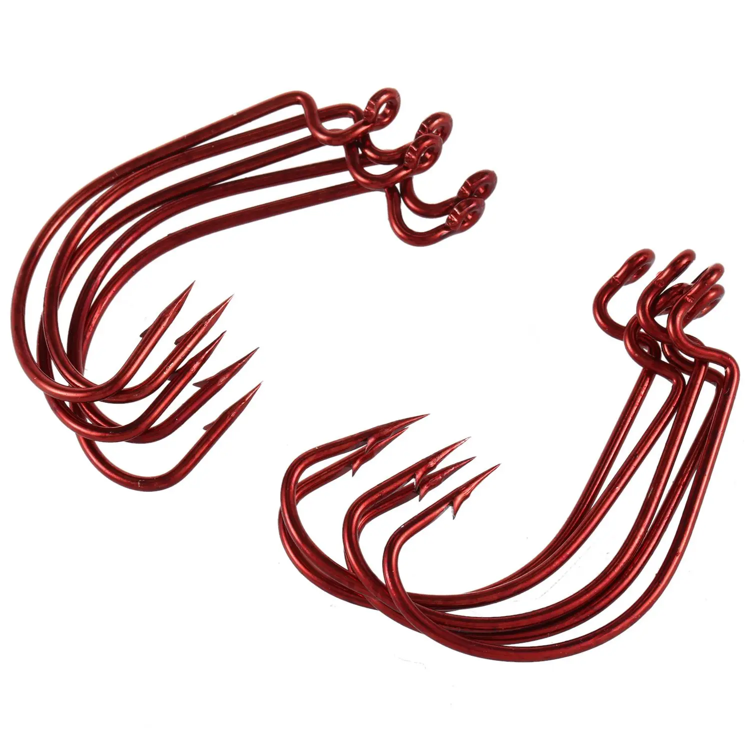 Red LUSHAZER 50 шт./лот коробка для морской рыбалки mustad офсетный крючок 2#1#1/0#2/0#3/0# ловля карпа большие крючки, снасти, аксессуары - Цвет: Red