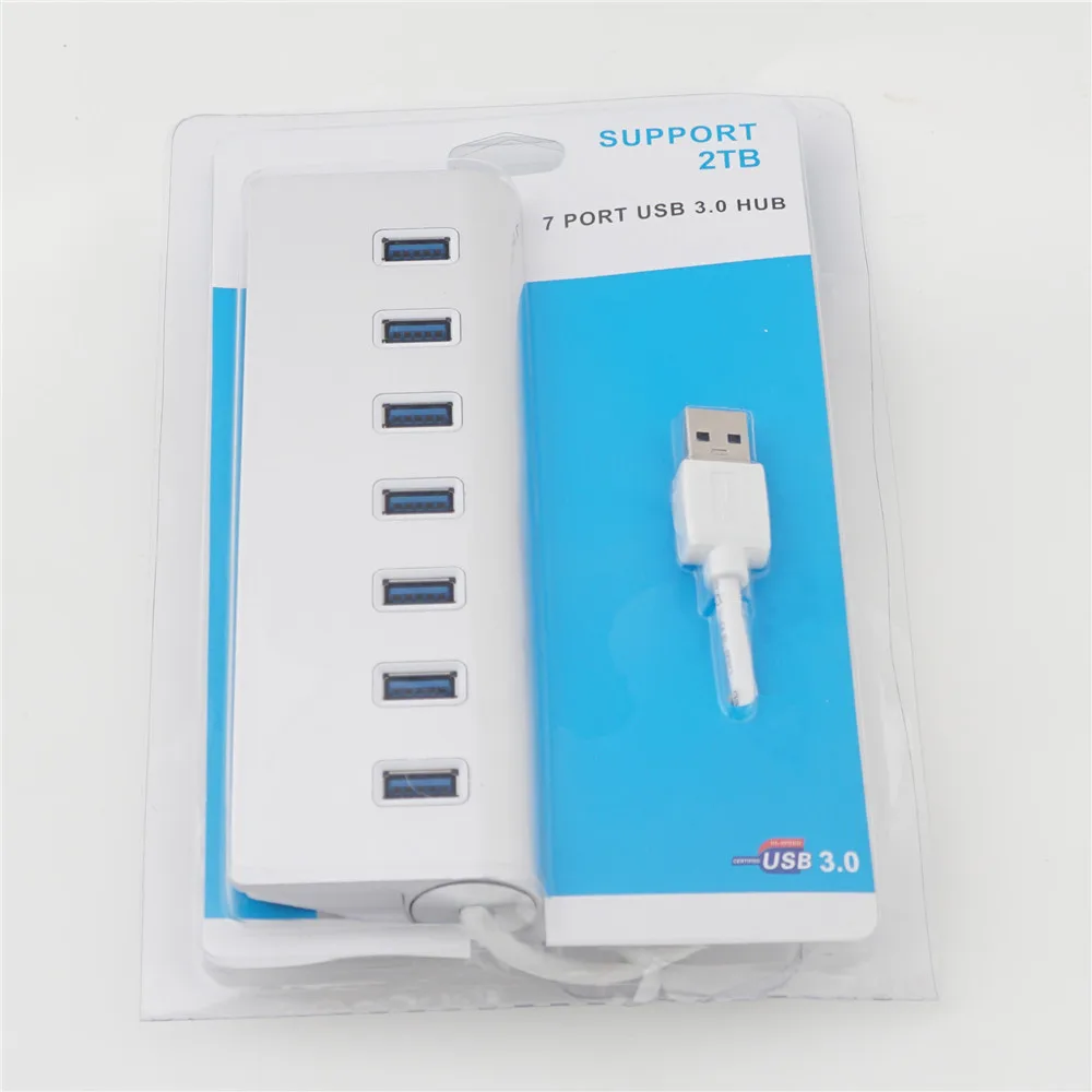 

7-портовый концентратор USB 3,0, 5 Гбит/с, высокоскоростной адаптер с питанием от кабеля, разветвитель, удлинитель, адаптер для ПК