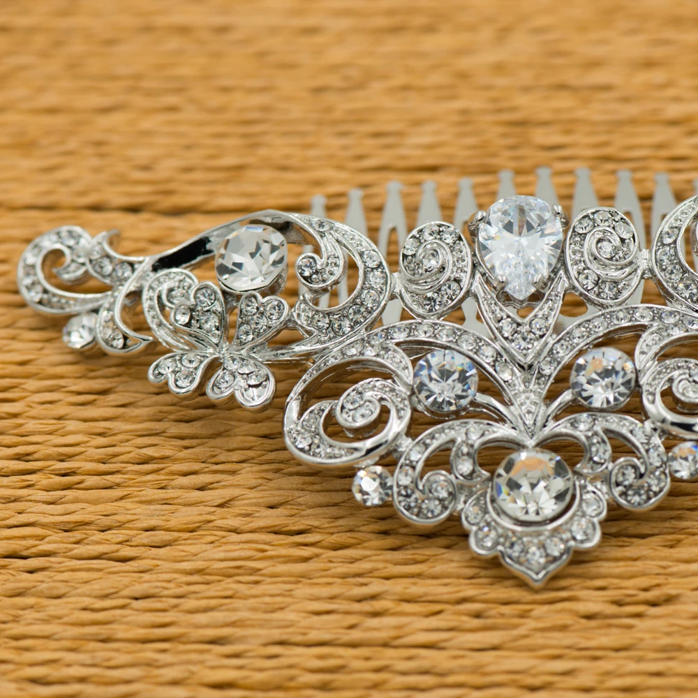 Заколки Стразы с кристаллами Женская расческа для волос невесты свадебные