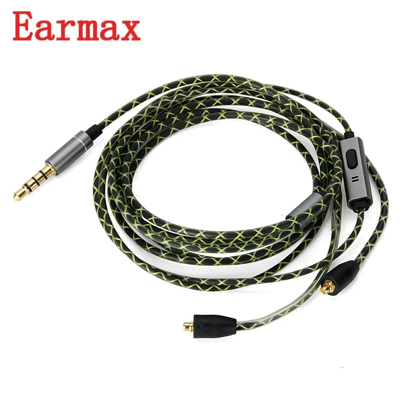 Earmax MMCX кабель для наушников 3 5 мм аудио 6N OFC с микрофоном обновление провода