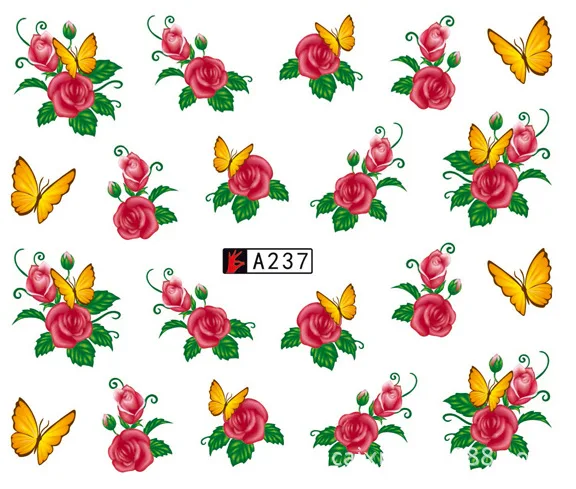 50 Sheets Nail Art Water Transfer Stickers Mixed Designs Beauty Flower Watermark On Nails Tips Decals Wraps Nail Art Tools