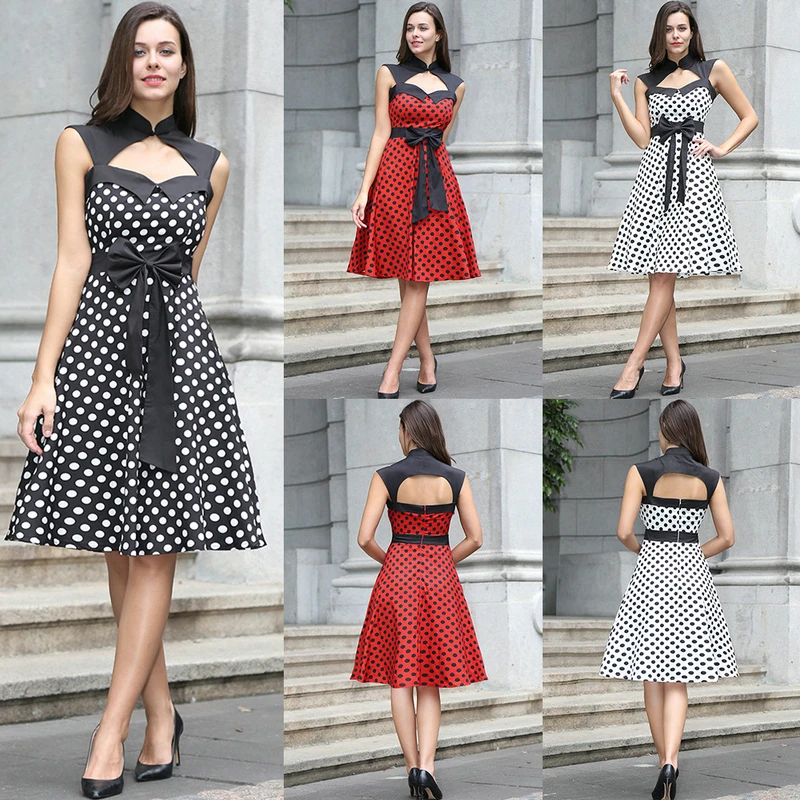 Дамы новое платье без рукавов галстук бабочка с высокое качество в Длинные пятно