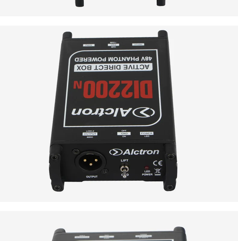 Alctron DI2200N высокопроизводительный 48V phantom питание активных DI коробка предназначена для инструмент с высокий уровень выходного сигнала