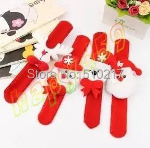 

hot kid Christmas slap bracelet bangle XMA pat circle hand ring Santa Claus snowman bear deer bracelet Christmas gift toy