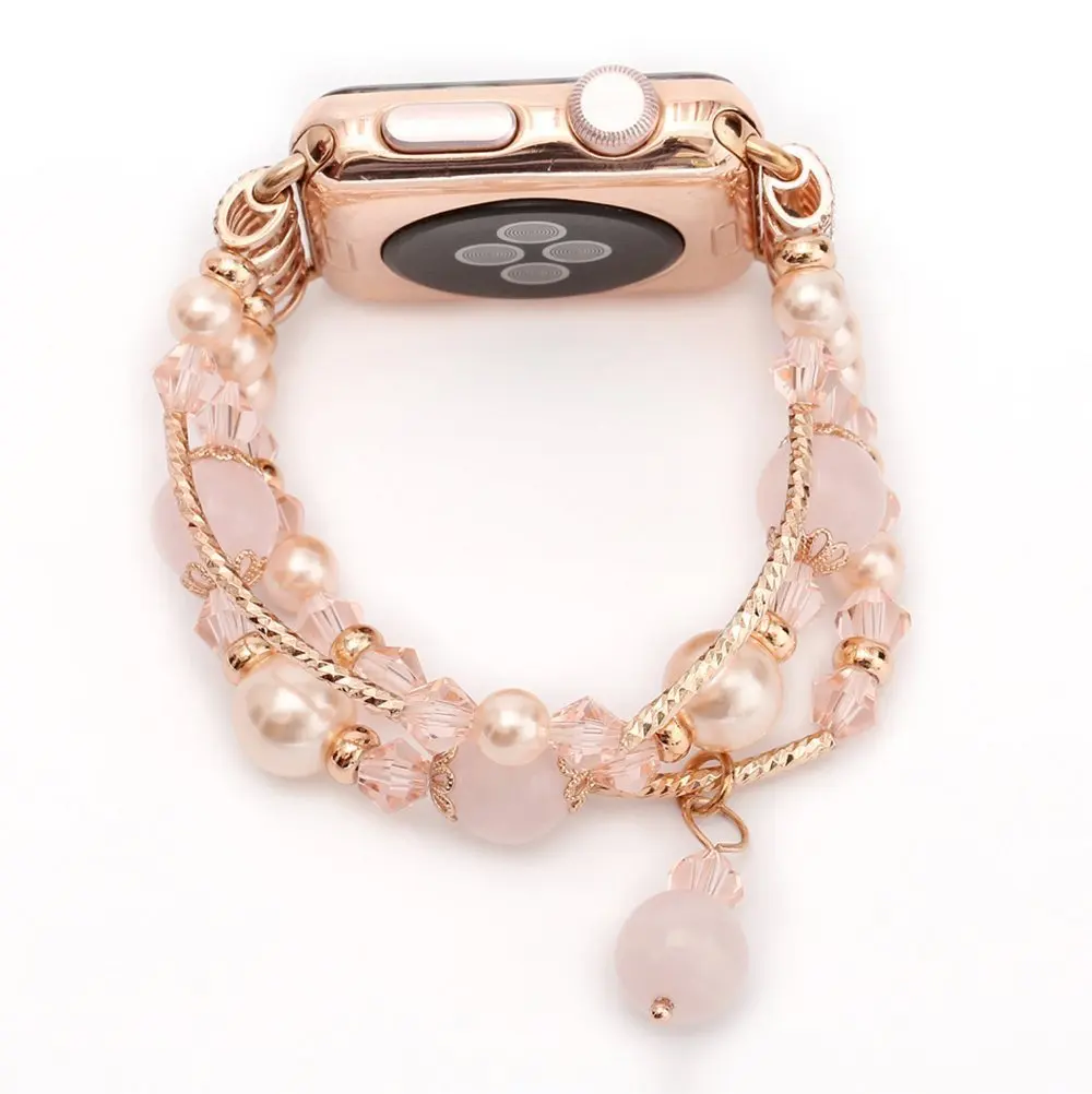 С агатовым браслетом Для apple watch band 4 44 мм 40 мм Женский браслет ремень iwatch 3 2 1 ремешок 42 мм 38 мм аксессуары для часов