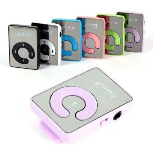 ГОРЯЧАЯ Зеркало Клип USB цифровой Mp3 музыкальный плеер Поддержка до 8 Гб SD TF карта USB