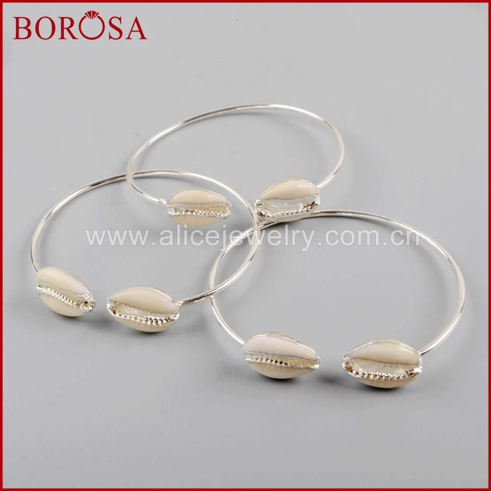 Оптовая продажа BOROSA 5/10 шт. серебряный цвет двойная раковина натуральная морская