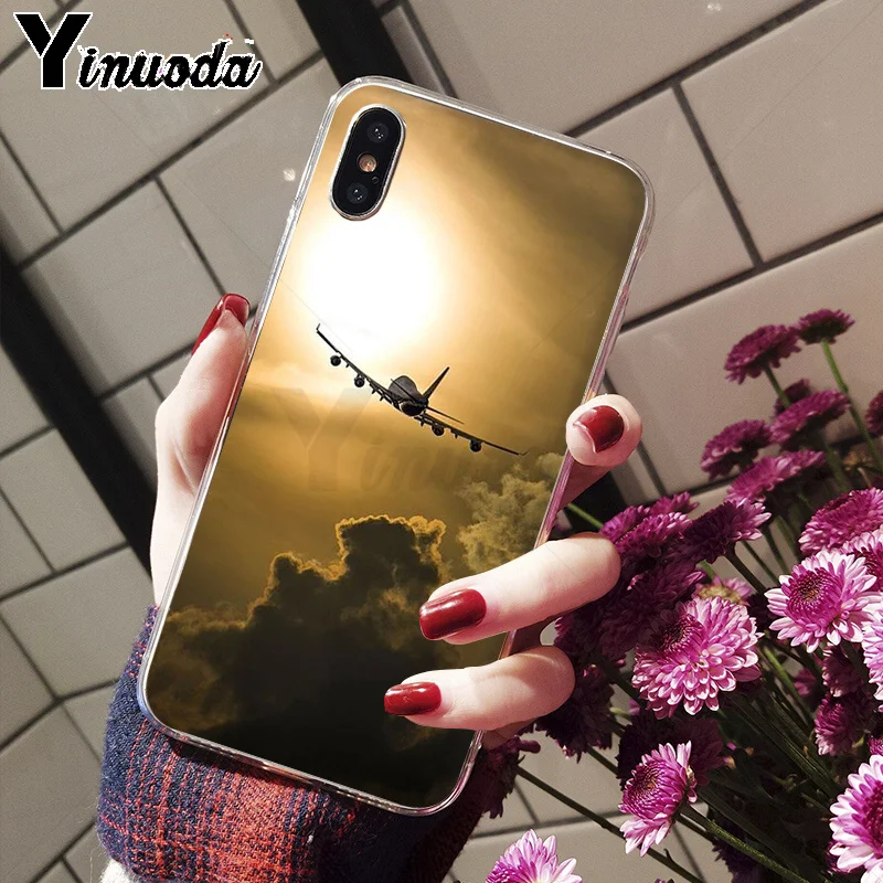 Yinuoda Airplane At The Sunrise Airplane мягкий чехол из ТПУ для телефона iPhone 6S 6plus 7 7plus 8 8Plus X Xs MAX 5 5S XR - Цвет: A10