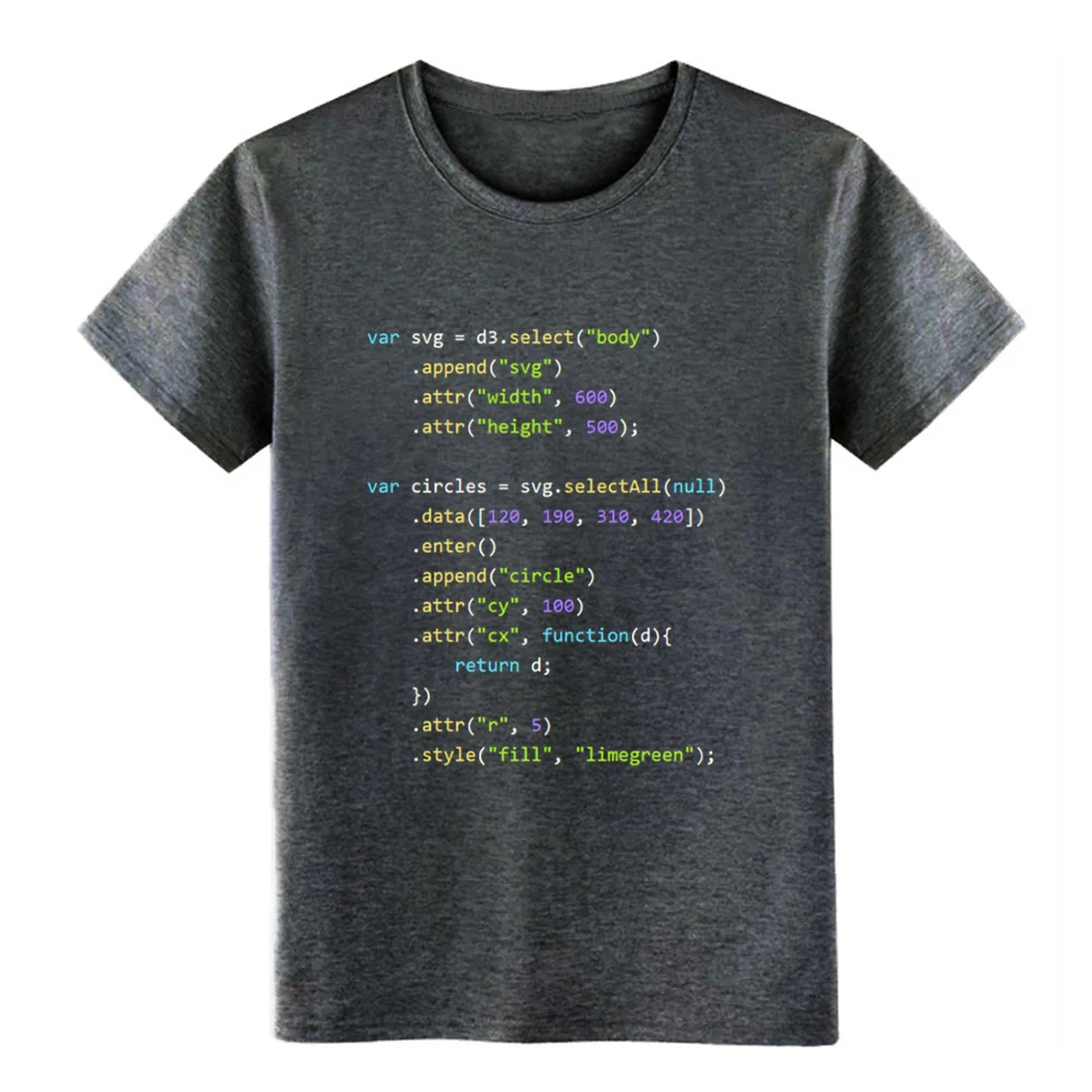 Мужская футболка d3.js program с принтом S XXXL тренд повседневная весенняя Стандартная