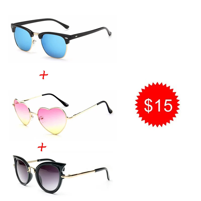 Фото Yok's летние модные солнцезащитные очки из 3 предметов для мужчин и женщин