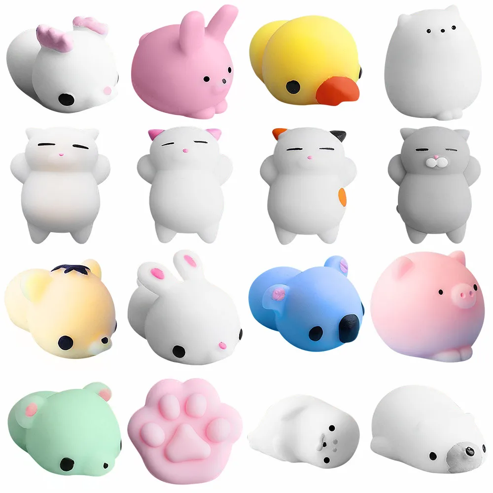 Забавные игрушки для детей взрослых антистресс 16 шт. Mochi Squishy Cat Squeeze Healing Fun Kawaii