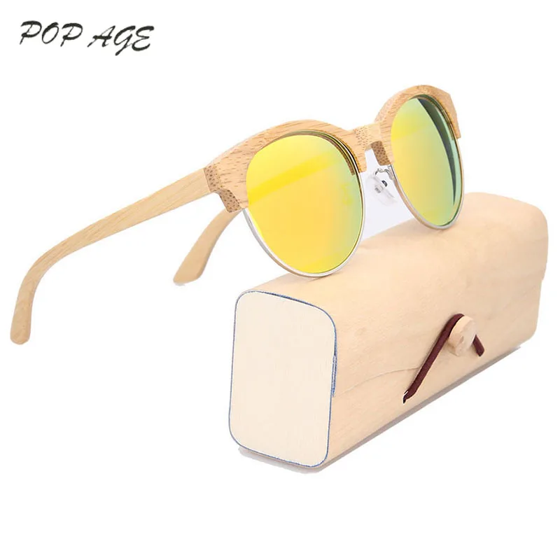 Солнцезащитные очки с бамбуковыми линзами женские поляризационные