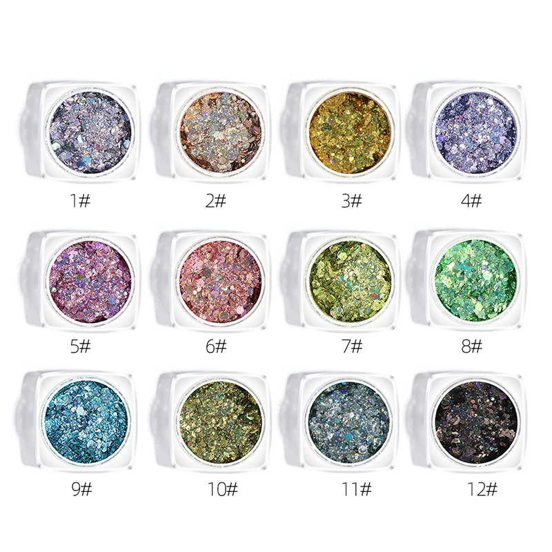 Разноцветные лазерные блестки для ногтей блестящие цветные хлопья 3d DIY