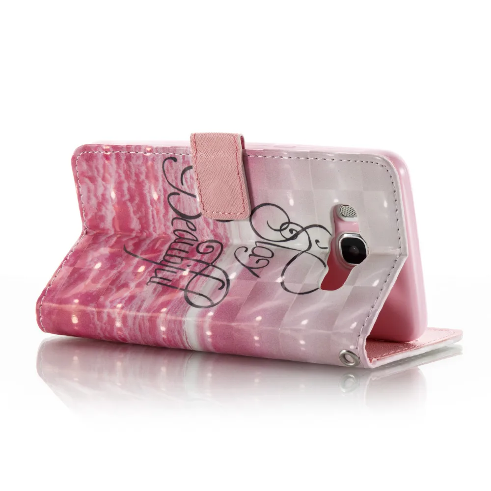 Оставаться красивой 3D красочные картины бумажник флип стенд сумка для Samsung Galaxy J5