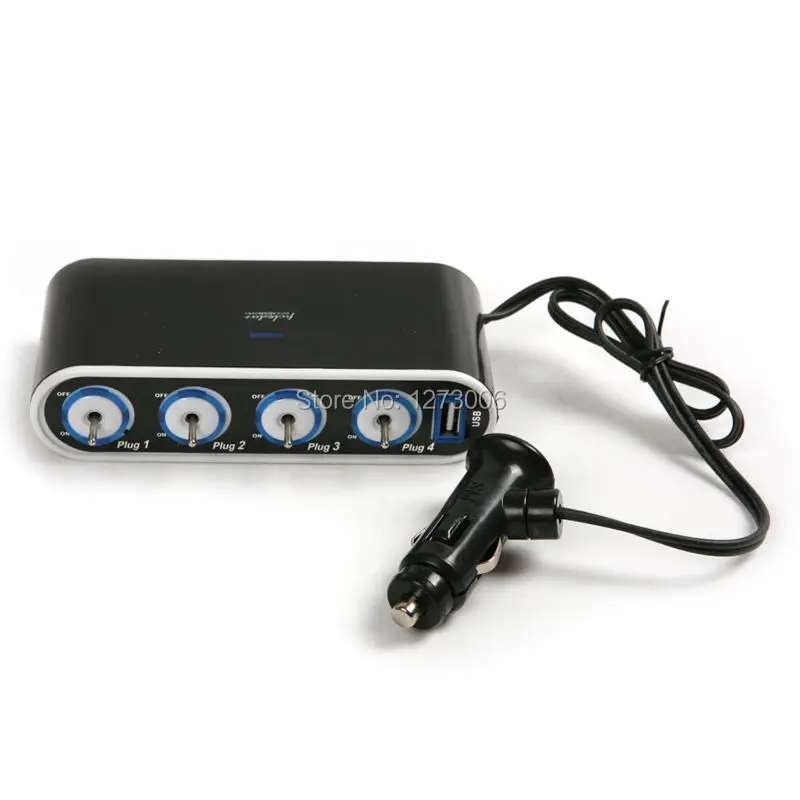4 пути с USB Порты и разъёмы автомобиля Авто-прикуриватели сплиттер Зарядное