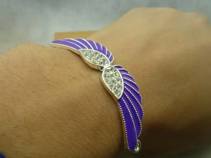 

Silver double purple oil wings c4963 12x55mm