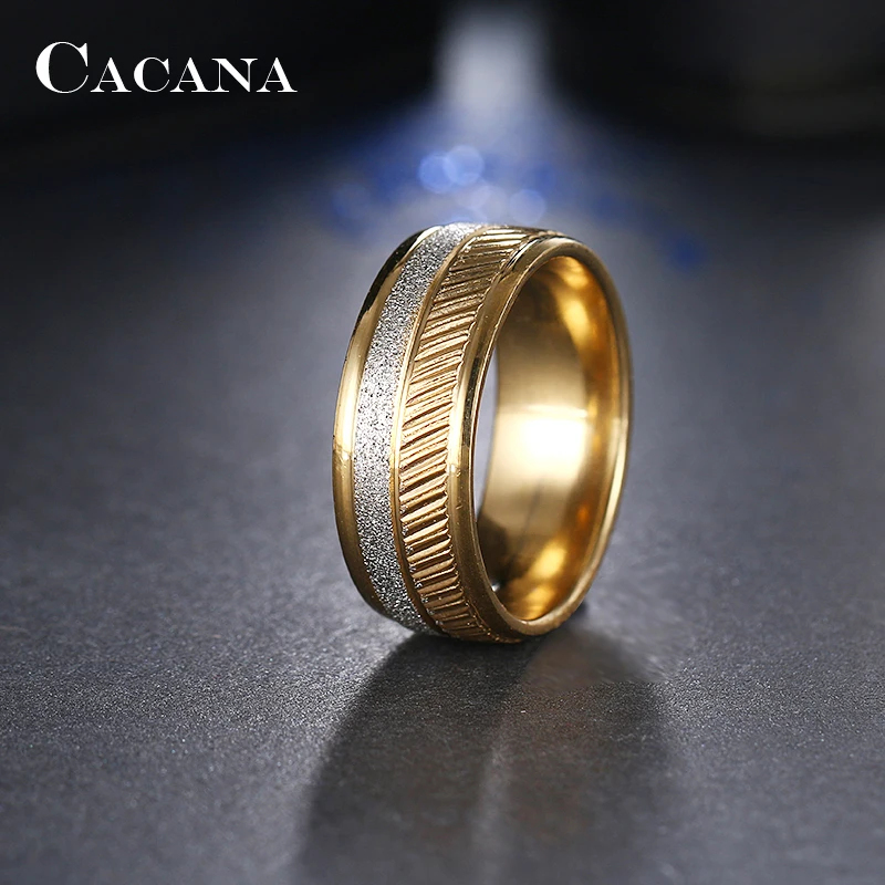 CACANA 2021 Новое кольцо из нержавеющей стали 316L матовая классический Стиль кольца