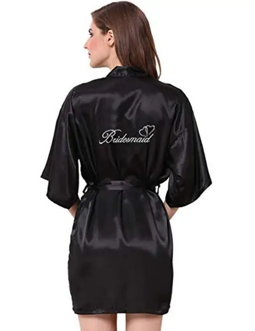 black Bridesmaid Фрейлины невесты халаты персонализированные соответствия халаты для матери невесты подарок Роб - Цвет: black Bridesmaid