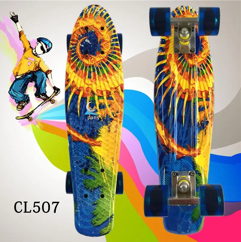 type 8 Красочные 2" Мини Скейт Пенни Доска для детей пластик Fishboard Cruiser завершенный Графический Ретро Скейтборд банан Patins - Цвет: type 8