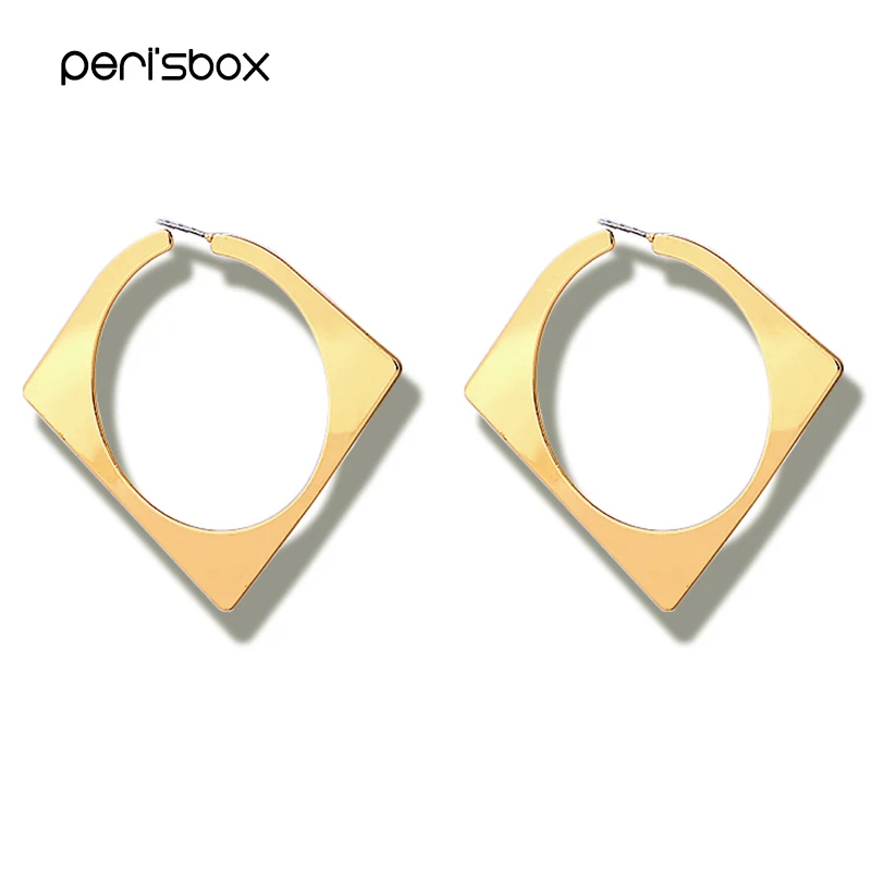 Женские Геометрические серьги Peri'sbox большие металлические кольца в стиле
