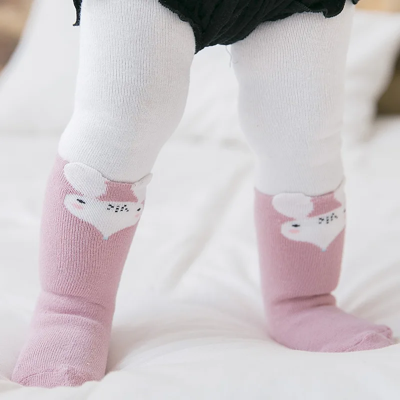 3pairs/lot kids socks baby cotton fox cat funny terry warm winter sock for newborn toddler foot wear infant bebe | Детская одежда и