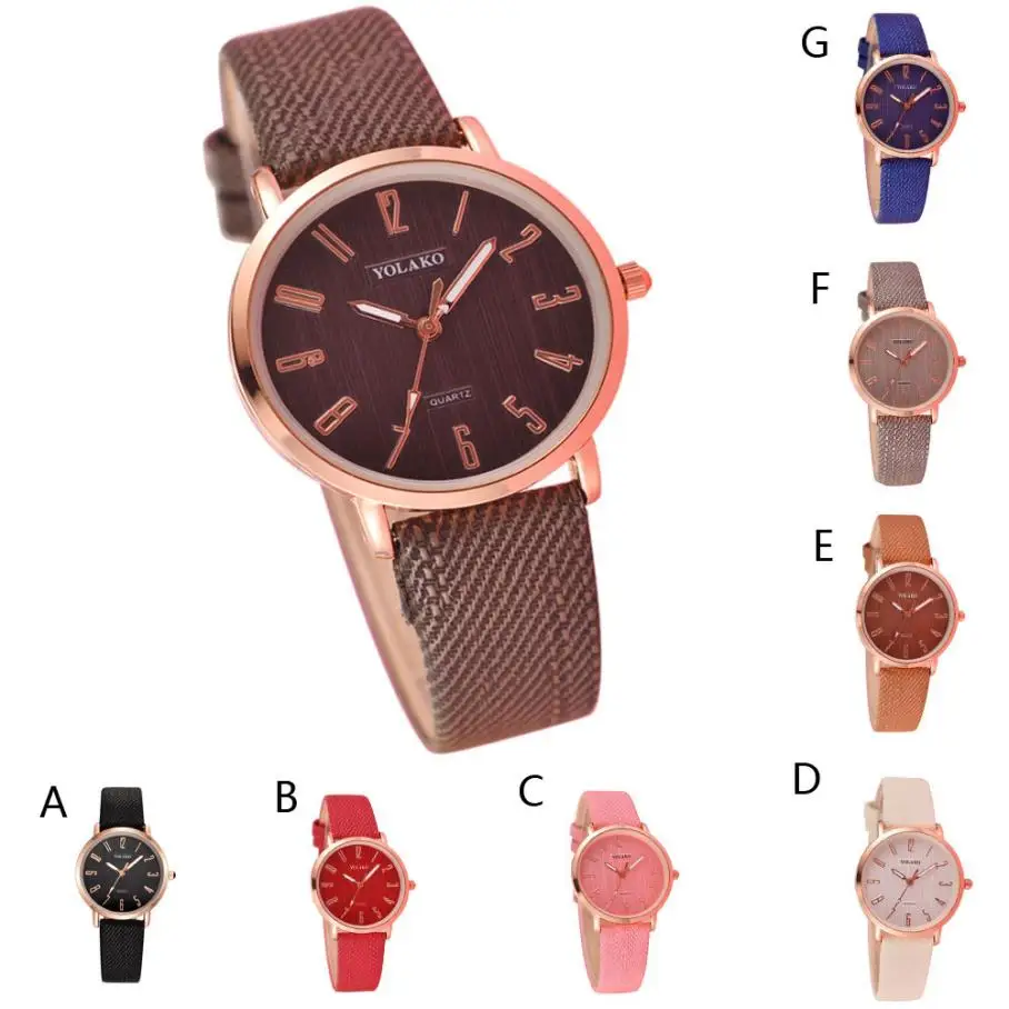 Часы женские модные часы 2018 Модные Простые ретро высокопрочные стеклянные