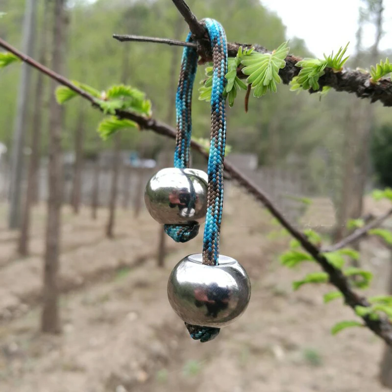 Титановый сплав двойной мяч нож бусины Паракорд зонтик веревка шнур EDC играть