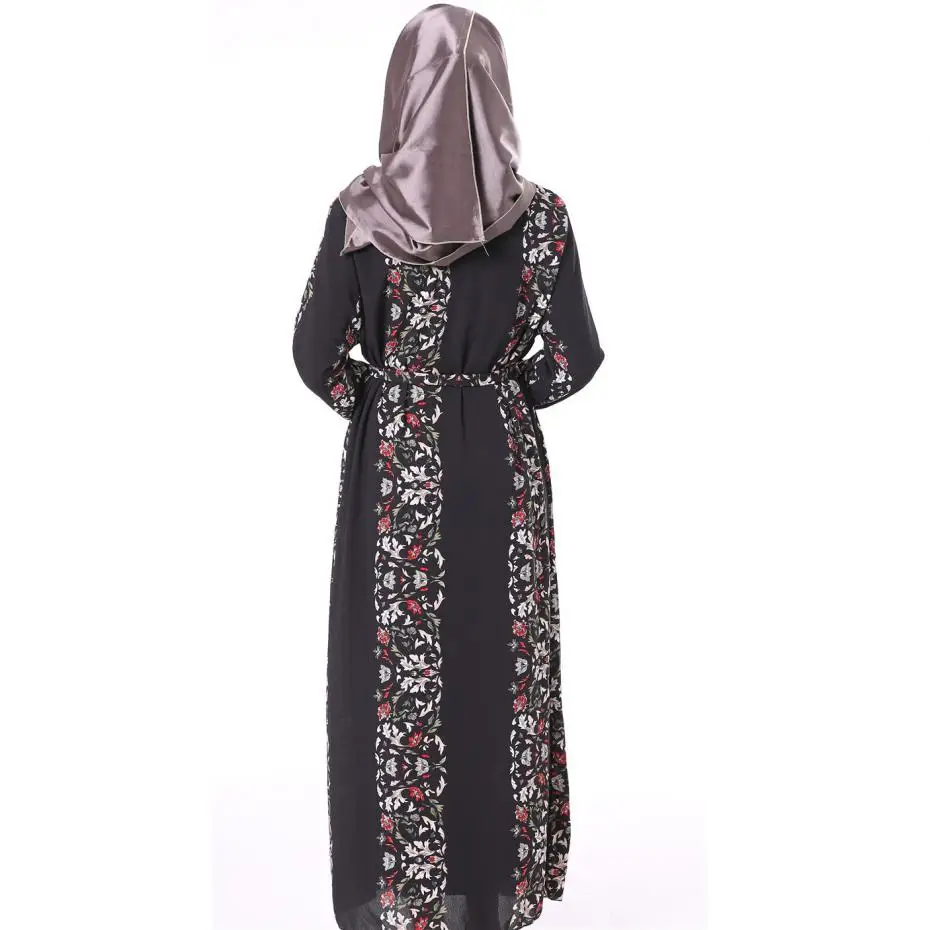 Long Sleeve Maxi Dress In Этнический Стиль Мусульманской Одежды Для Женщин О Образным