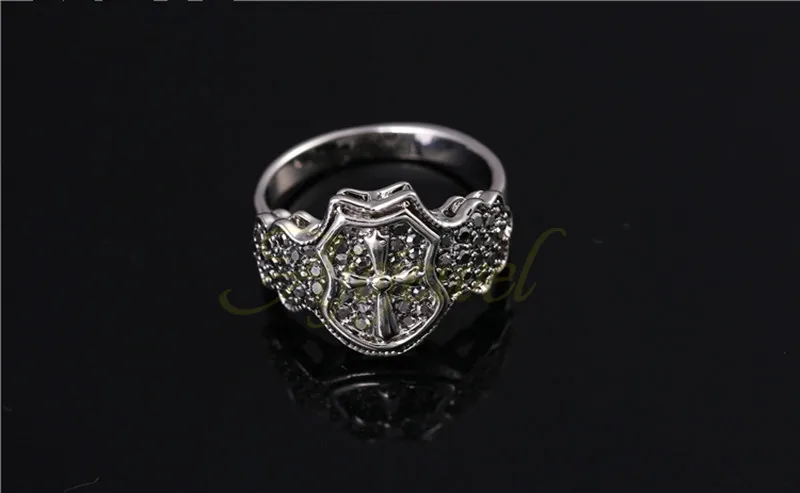 Крутое черное мужское кольцо с крестом Стразы Ajojewel винтажные женские ювелирные