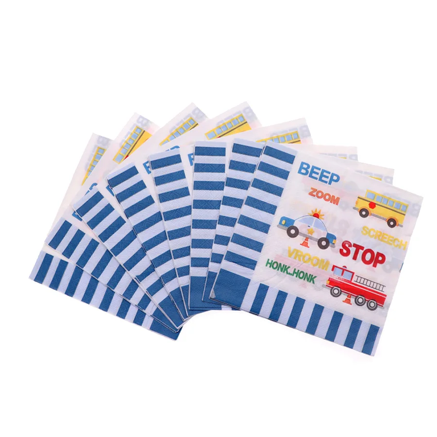 Одноразовая посуда бумажные тарелки мультяшная Автомобильная тематическая