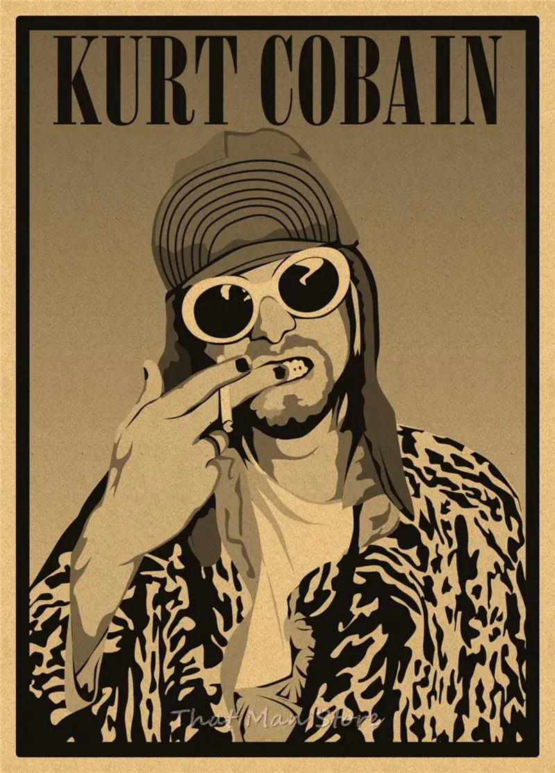 ВИНТАЖНЫЙ ПЛАКАТ Nirvana Kurt Cobain dormitory крафт-рок-оркестр декоративная живопись постер ретро-плакат