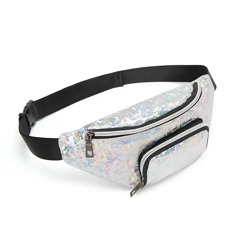 Laser Silver Yogodlns Мода поясная Женская поясная сумка нейтральные уличные спортивные лазерные пляжные сумки-мессенджеры дорожные нагрудные сумки bananos mujer - Цвет: Laser Silver