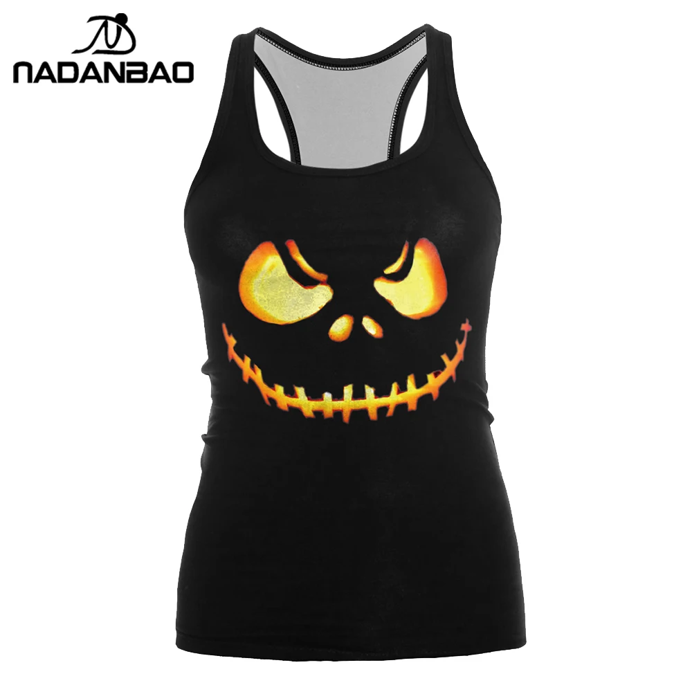 NADANBAO бренд Кошмар перед Рождеством майка для женщин Хэллоуин Blusa сексуальный принт для женщин Jack Skellington топы обрезанные