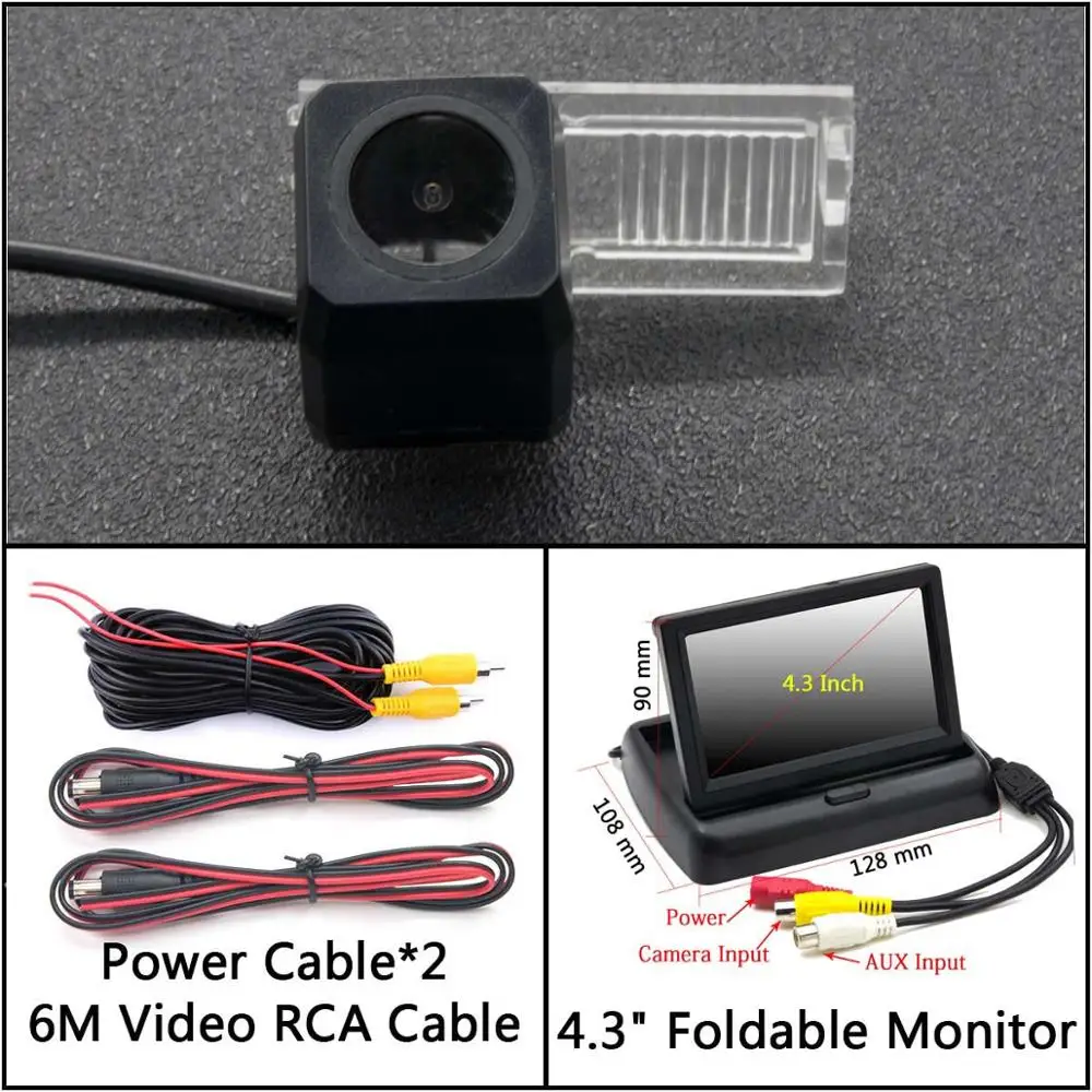 Cam N 4.3 inch Fold Full HD резервная камера заднего вида Камера для peugeot 208 3D/5D хэтчбек 2012- 301/308/408/508/C5/3008/307 Автомобильный Монитор парковки - Название цвета: Cam N 4.3 inch Fold