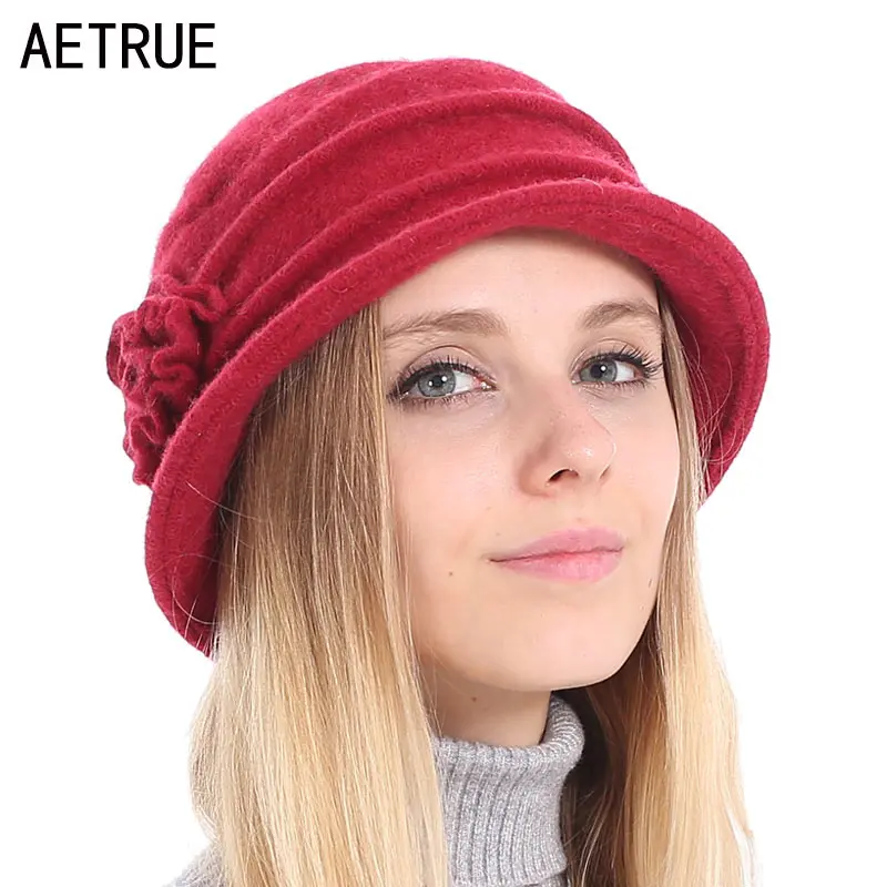 Женские фетровые шляпы AETRUE из 100% шерсти женские зимние шапки с чистым куполом для