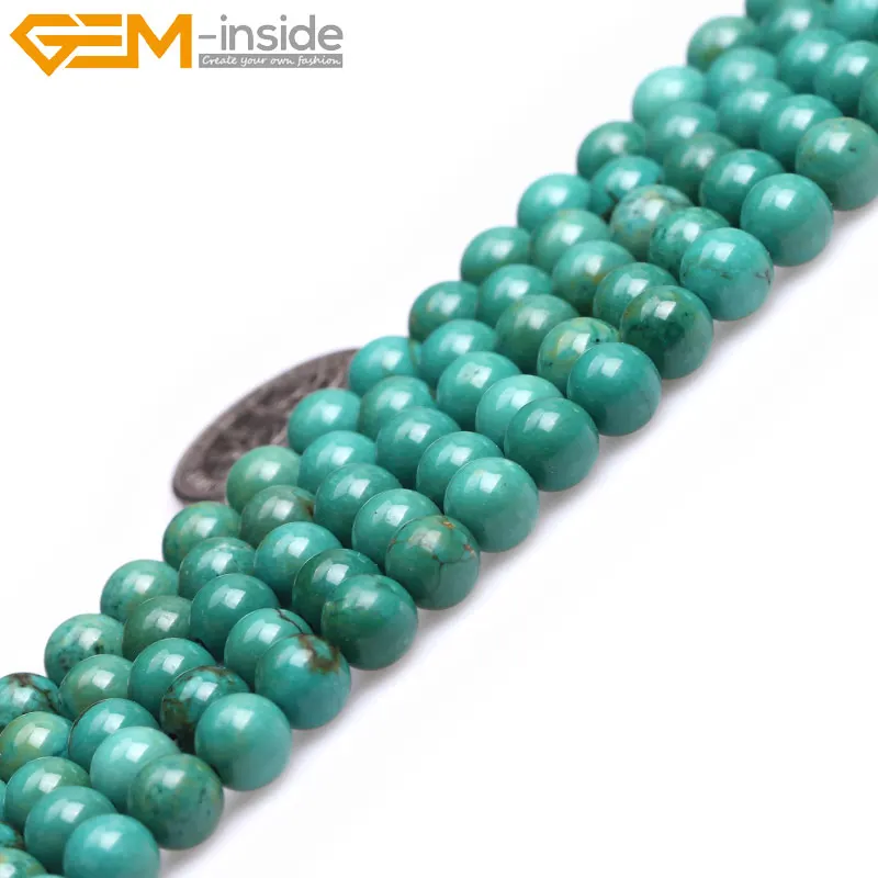 Крашеный цвет круглый старый Turquoises модные популярные бусины для изготовления