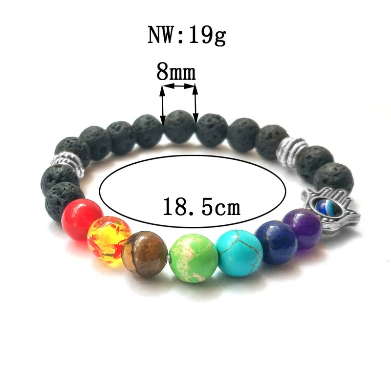 Браслет из бусин в виде восьми чакр браслет сделай сам с изображением ладони